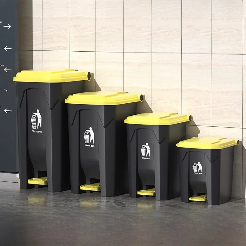

Outdoor Kitchen Large Capaci Pedal Tra Can with Lid Foot-operated Waste Bin for Commercial And Household Use