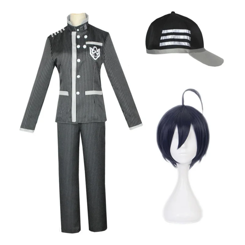 CyGame Danganronpa V3: Killing Harmony Saihara Shuichi, disfraz de Cosplay, peluca, sombrero, uniforme de Detective de Anime, disfraz de Halloween para hombres y mujeres