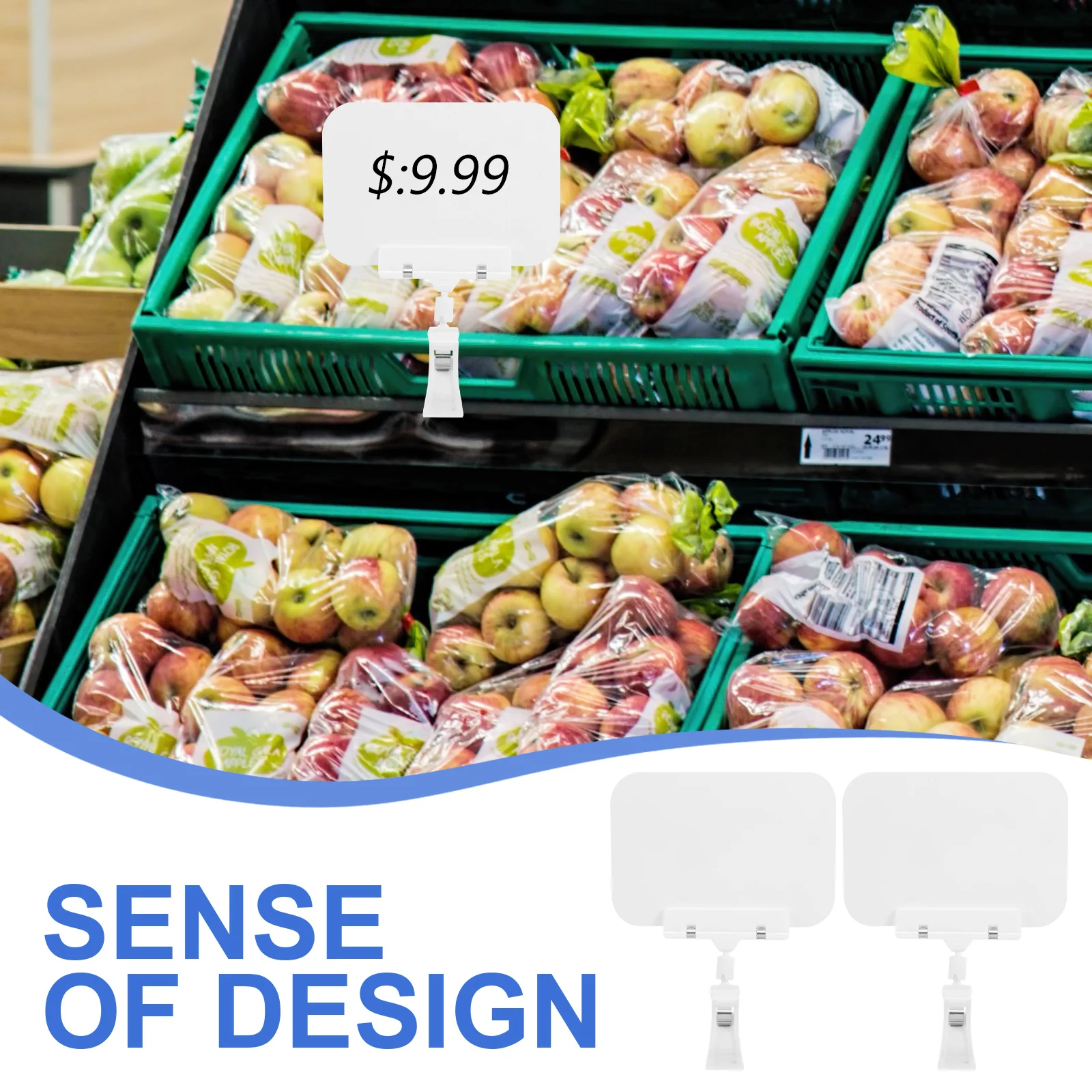 10 pcs Waterproof Price Tag Holder Small Sign Display Clip For Store Retail Merchandise Advertising Plastic Sign Holder Stand