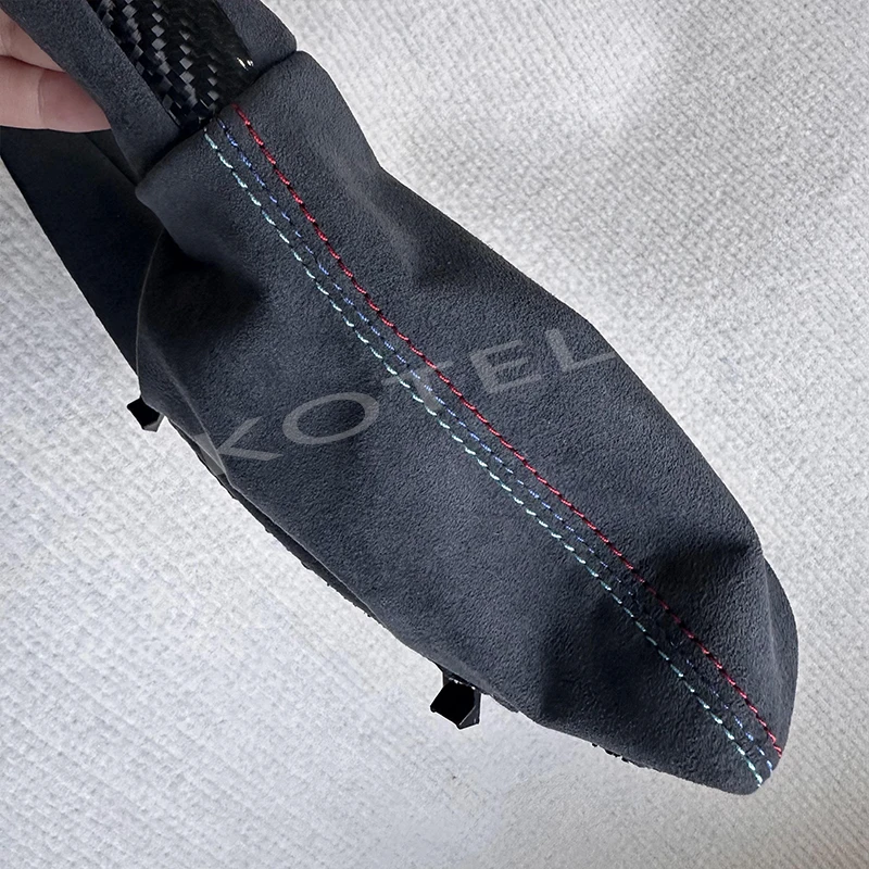 Alcantara Handbrake Handle with Carbon Fiber Gear Shift Knob Selector Trim For BMW F30 F31 F32 F33 F36 F80 F81 F82 F83 F84