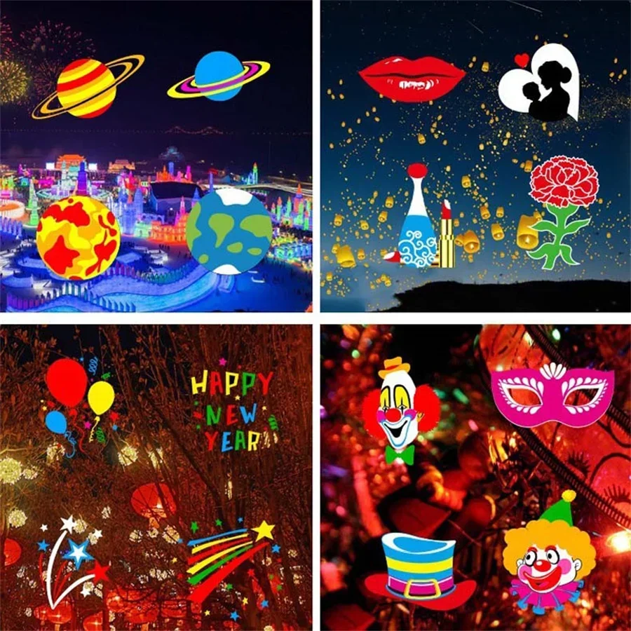 Outdoor Halloween Christmas Led Projector Light Waterproof 16pcs Patterns Holiday Party Events Decor Projector Landscape Lamp