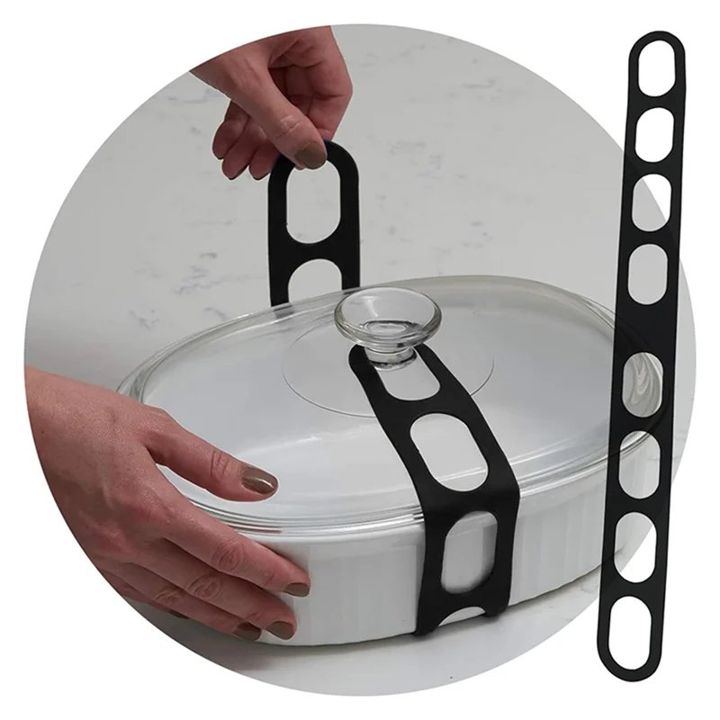 ABZV-Universal 5Pcs Crockpots 접시 운반 뚜껑 고정용 실리카 재사용 가능한 뚜껑 래치 스트랩