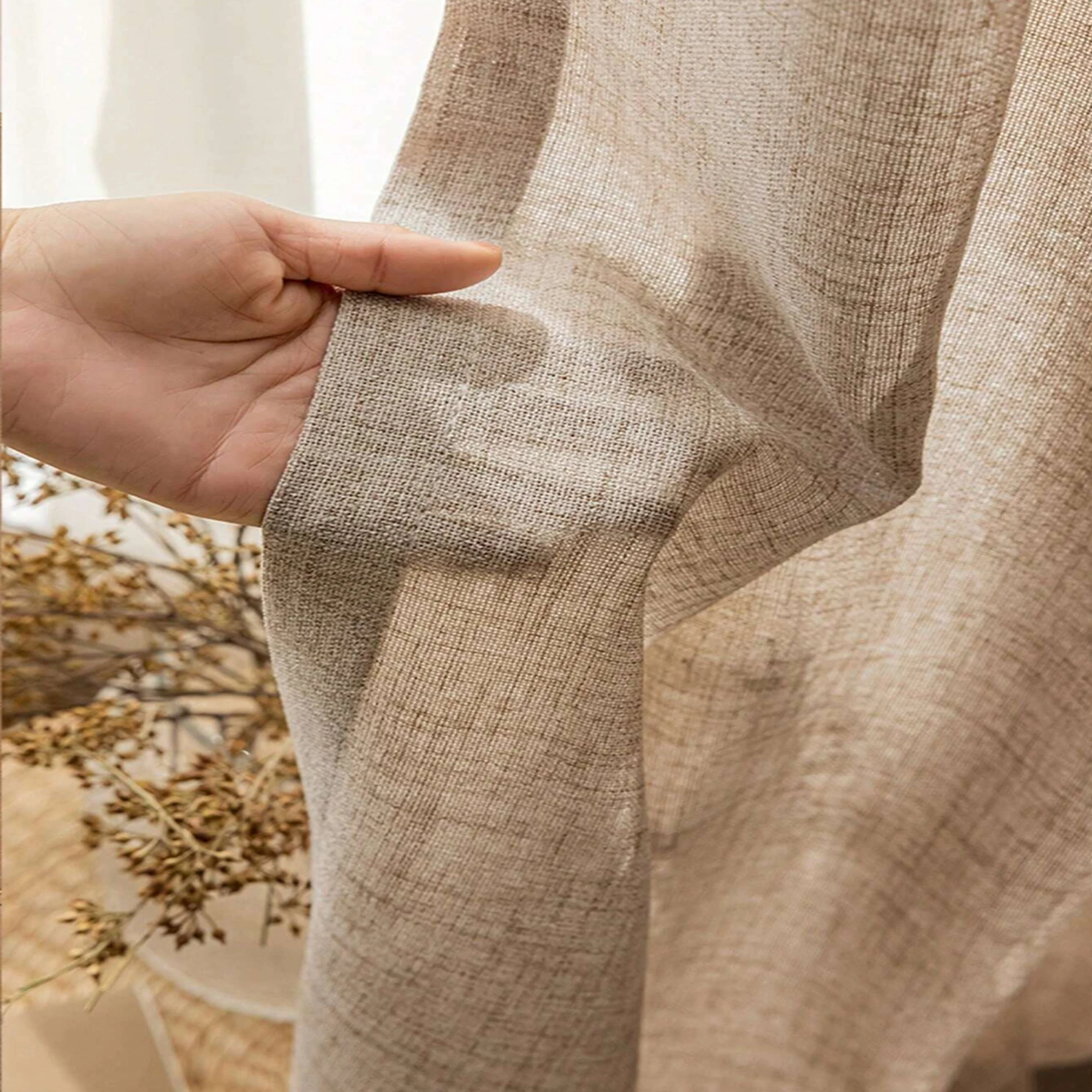 

1 шт. однослойные льняные шторы в японском стиле, для гостиной, декора спальни, дышащие, фильтрация света