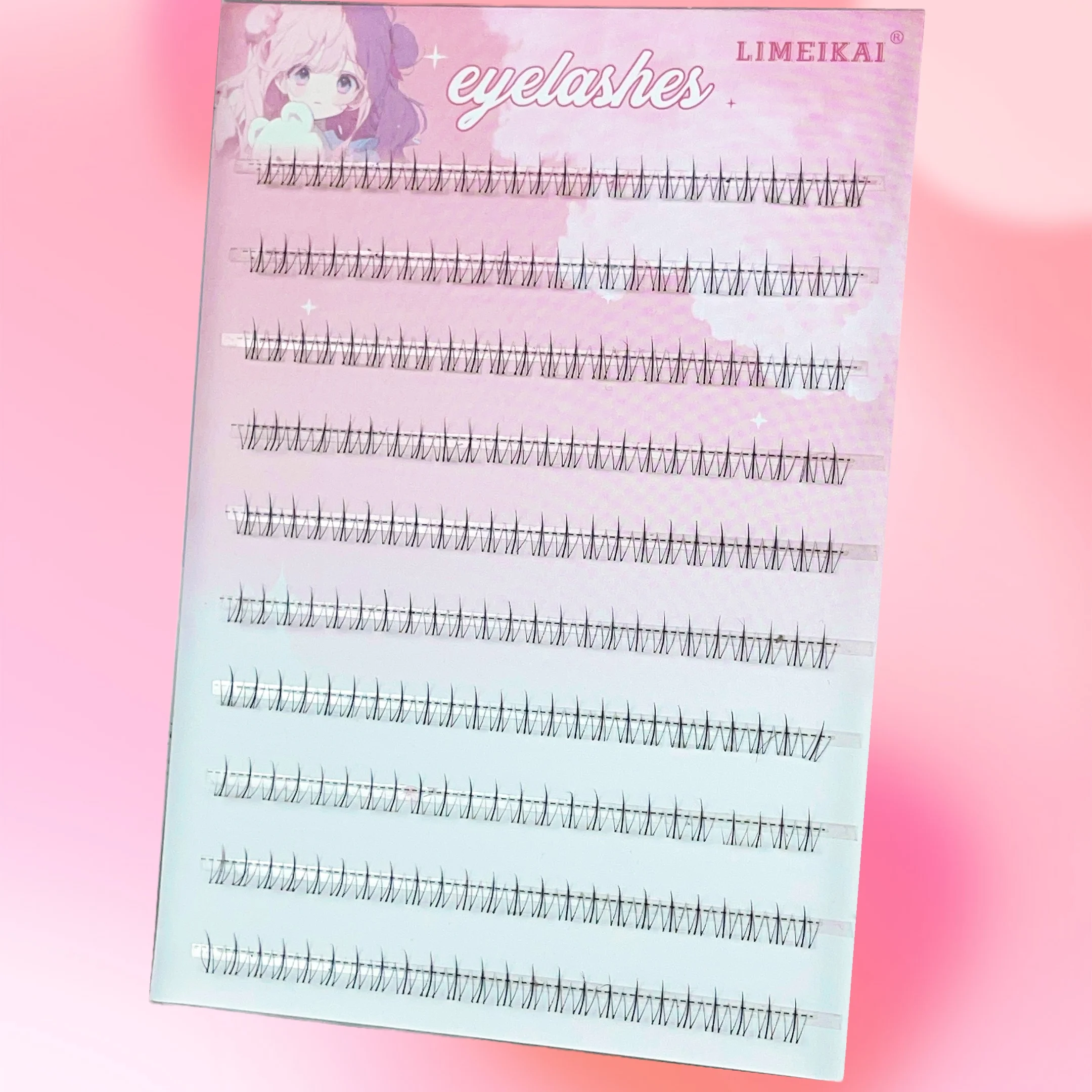 120 رموش لامعة ذاتية اللصق - طراز جنية ياباني وكوري، على شكل حرف C، ناعمة وطبيعية، تأثير مجسم ثلاثي الأبعاد