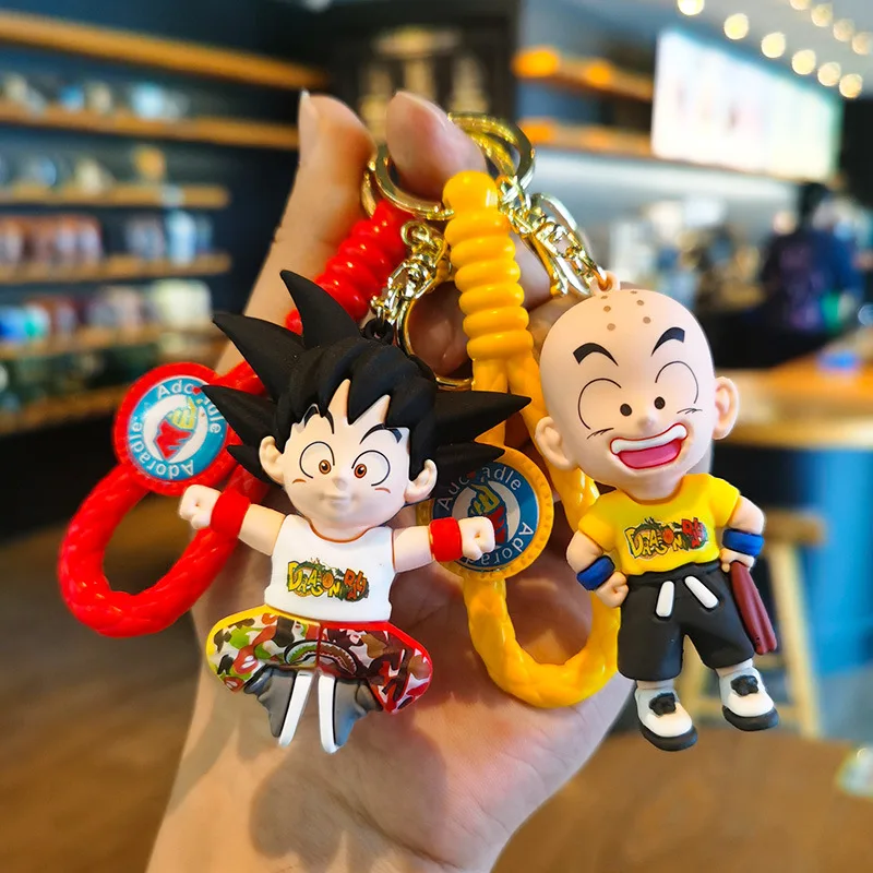 Anime Dragon Ball Keychain Fashion Jewelry Son Goku Gohan Vegeta Action Figures PVC Key Ring for Men Women Bag Pendant Ornament