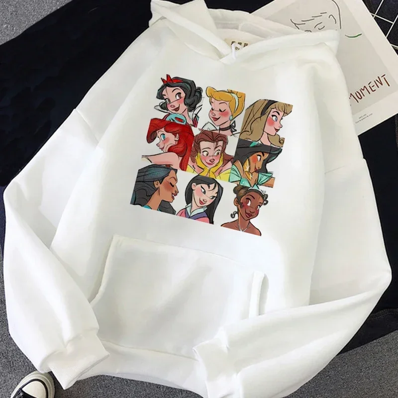 Disney-Sweats à capuche de dessin animé pour femmes, Blanche-Neige et les sept nains, Streetwear Kawaii, Vêtements unisexes, Princesse Anime, PVD,