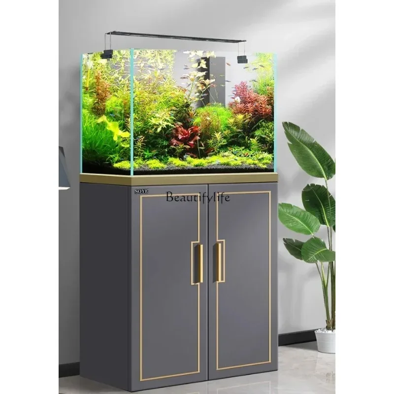 

LD33Super White Lanshou Fish Tank Living Room Small Landscape Floor Water Grass Set Bottom Filter Ecology