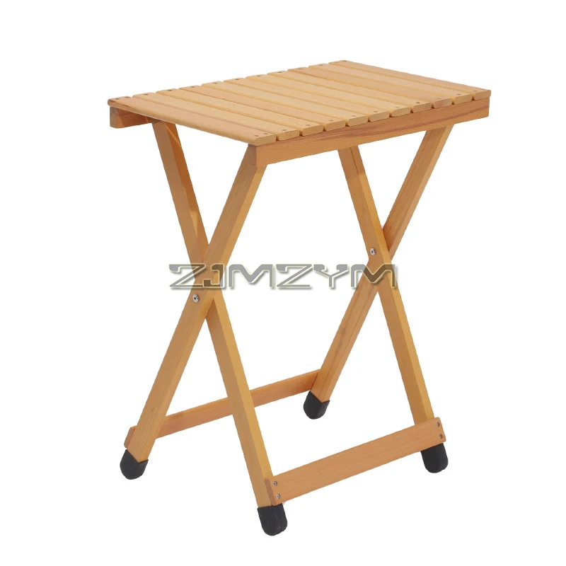 Beech Wood Outdoor Folding Side Table 53X34X65cm for Patio, Garden & Camping, Coffee & Dining End Tables