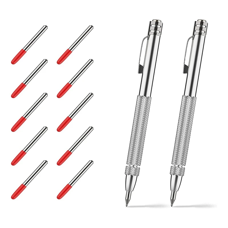 

2PCS Tungsten Carbide Scriber With Magnet,With Extra 10 Marking Tip,Etching Engraving Pen For Glass/Ceramics/Metal Sheet