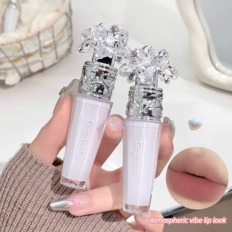 Gegebear Ice Crystal Mist Lip Gloss (Colorful Six Colors, Moisturizing, Matte, Natural Lip Gloss, Gift)