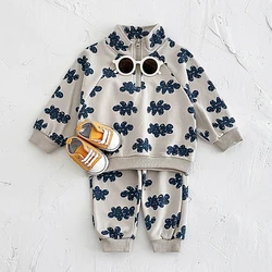 Autumn Baby Boy Clothes Sets Girl Infant Sweatshirts Cloud Print Top +Sweatpants Suit Kids Outfit 2Pcs Children Clothes