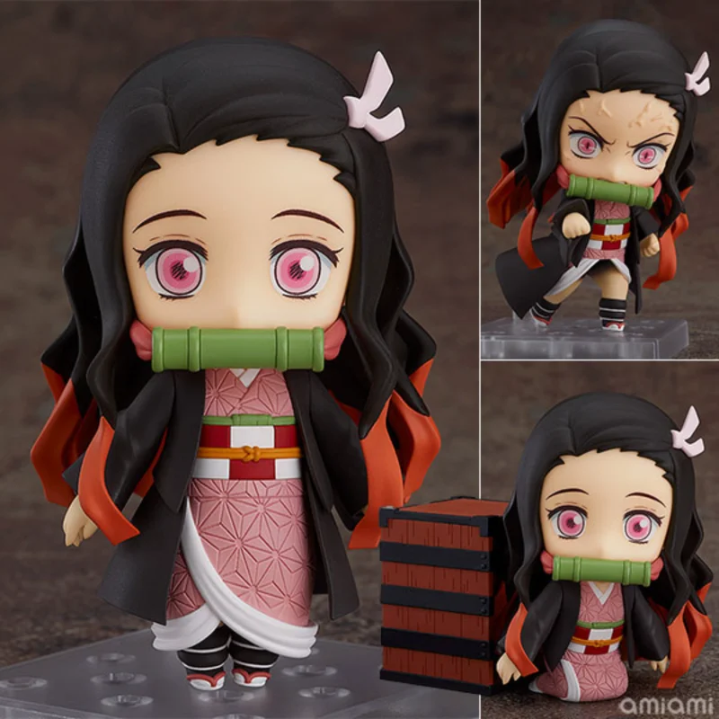 

Original Kamado Nezuko Kimetsu No Yaiba Anime Figure Toys Movable Doll Model Cartoon Q Version Action Garage Kit