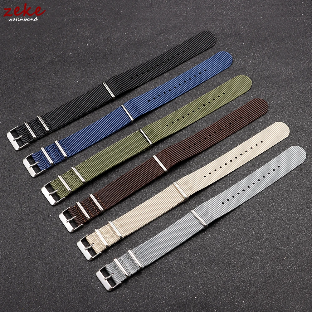 النايلون حزام (استيك) ساعة 18 مللي متر 20 مللي متر 22 مللي متر حزام ل أوميغا الساعات مريحة المنسوجة قماش الأشرطة العسكرية سوار رياضي الرجال النساء أحزمة #2