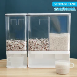 Rice Dispenser Sealed Dry Cereal Grain Organizer Kitchen Container Storage Box Laundry Washing Powder Dispenser Wall Mounted