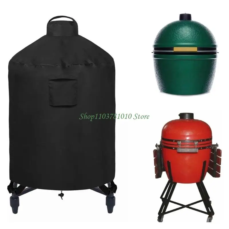 U55D 48x35in Outdoor Grill Cover with Buckles Straps & Top Handle for Easy Handling
