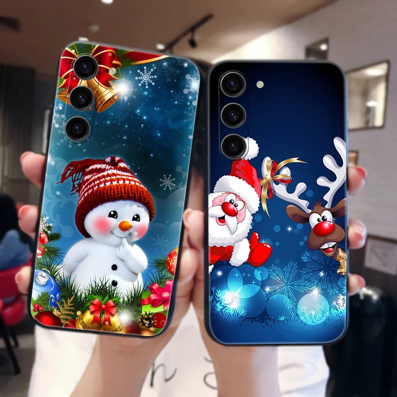 Christmas Phone Cases for Samsung Galaxy S23 Plus Case Protective Silicon TPU Soft Cover for Galaxy S 23 24 S24 FE S25 Funda Bag