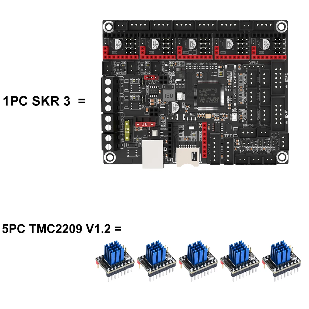 Bigtreetech Btt Skr 3 32bit Control Board Tmc2209 Ez5160 Pro Drive Raspberry Pi Upgrade Skrv1.4 Turbo Moederbord Voor Ender3/5
