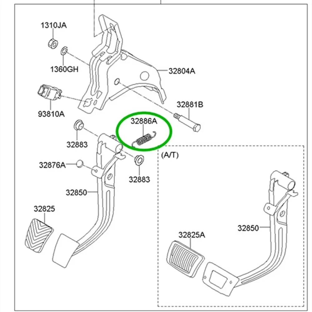 For Hyundai Clutch Brake Pedal Return Spring Auto Parts 32815-H8100