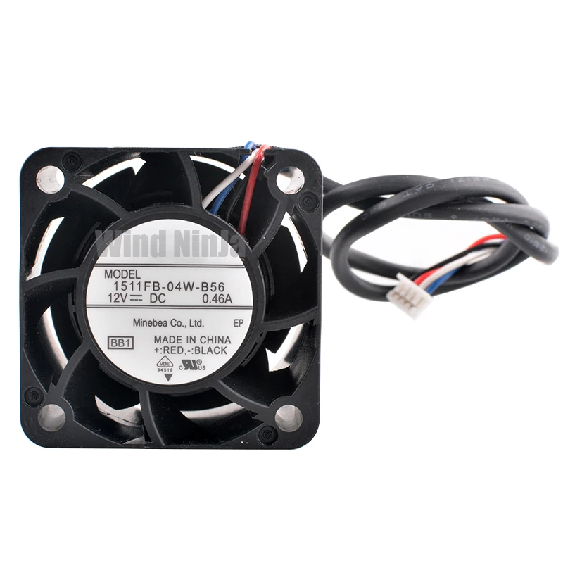 1511FB-04W-B56 3.8cm 38mm fan 38x38x28mm DC12V 0.46A 4pin High speed cooling fan for 1U 2U power supply