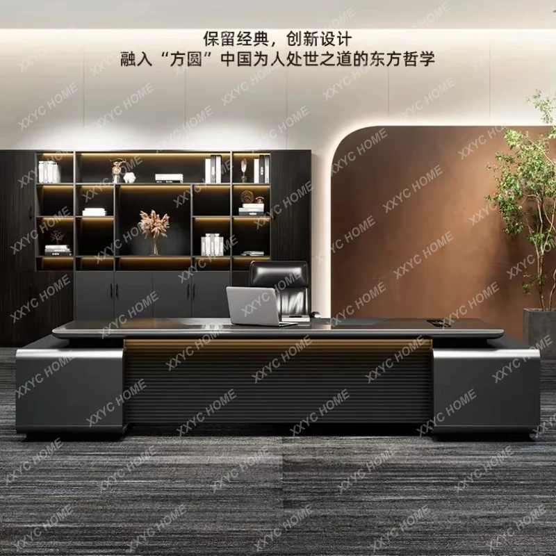 XX Multi Functional Baking Paint Computer Desk Modern Minimalism Luxury Office Table L Shaped Desk Bureaux De Travail Furniture