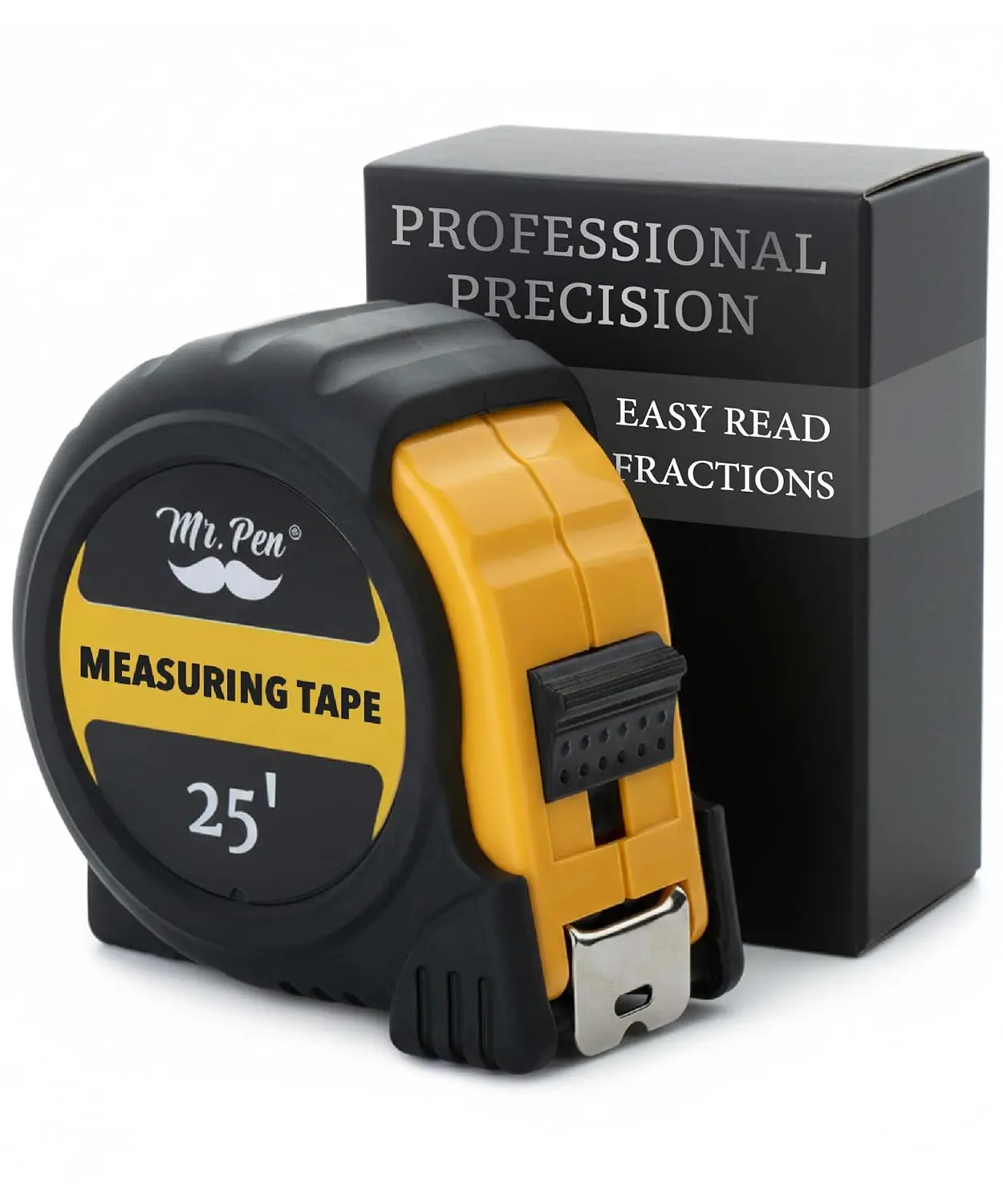 

25ft Retractable Tape Measure, Easy Read Steel, for Construction & DIY