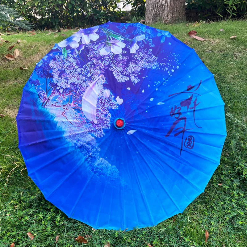 Chinese Silk Umbrel Hanfu Waterproof Ancient Oil Paper Umbrella for Wedding Photograph Prop Dance DecorativeCostume Parasol