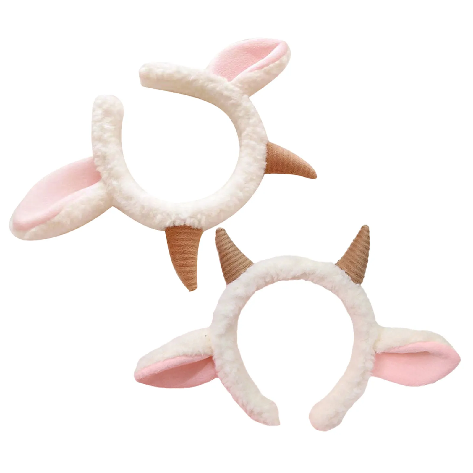 

2 шт. повязки для волос в форме овечьих ушей, милый головной убор в виде животного для маскарада, бала, аксессуар для селфи, товары для вечеринок, декор