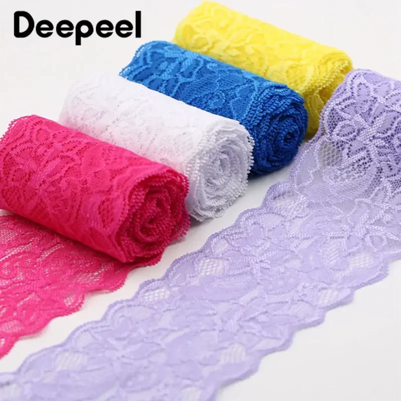 5/10/20Yard 8cm Elastic Lace Spandex Decorative Ribbon Stretch Trimming Fabric Clothes Underwear Material DIY Sewing Accessories