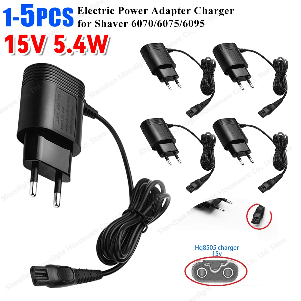 

1-5 шт., зарядное устройство с вилкой европейского стандарта, сменный электрический адаптер, зарядное устройство, настенная вилка, совместимая с бритвами Philips 6070/6075/6095