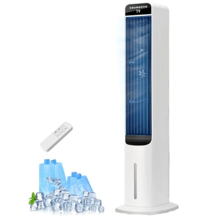 

41 INCH Portable Air Conditioners for home use, off white plastic unit with 3-in-1 swamp cooler, 120 oscillation, 28ft/s cold a
