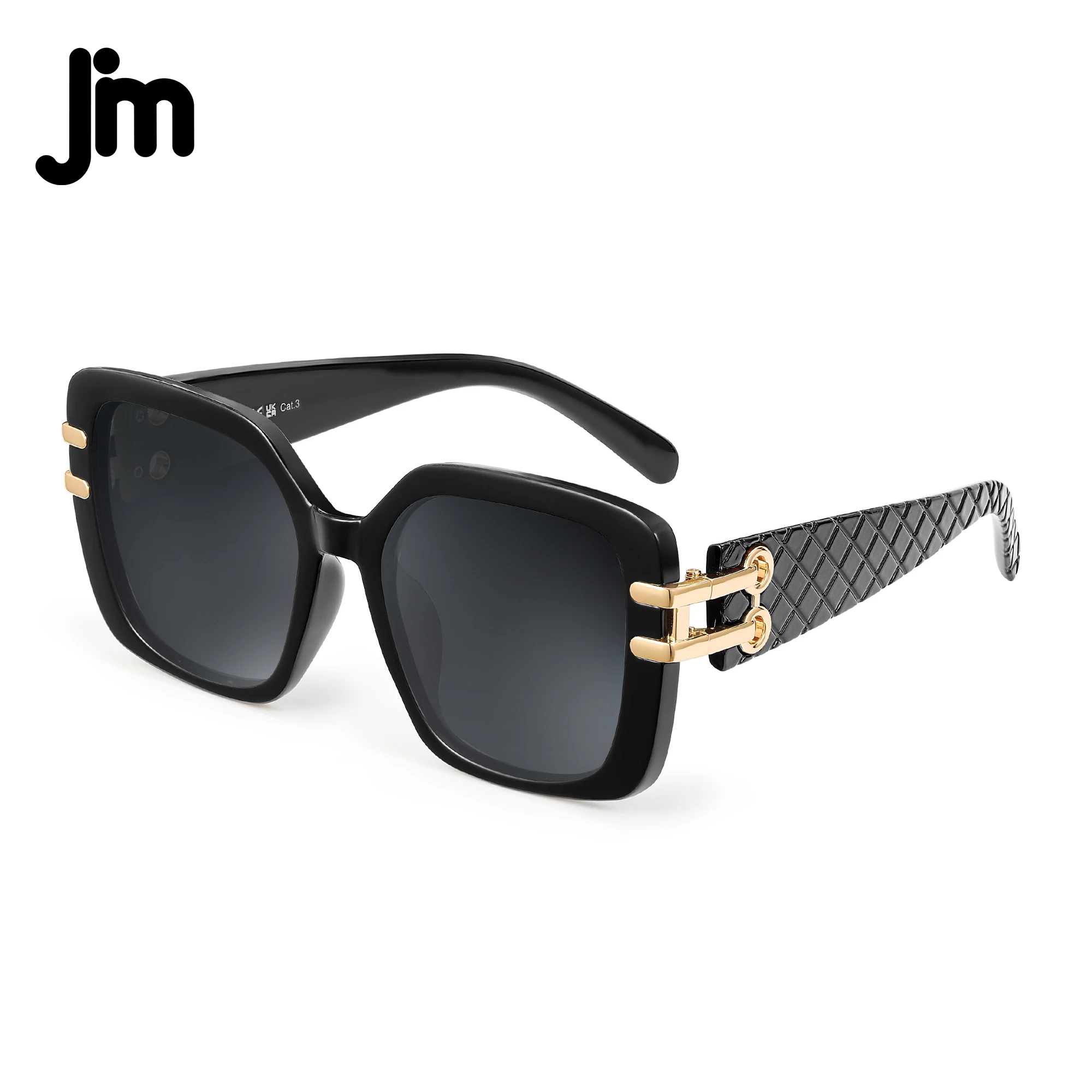 JM Gafas de sol polarizadas cuadradas de gran tamaño vintage para mujer, gafas de sol grandes de lujo retro UV400