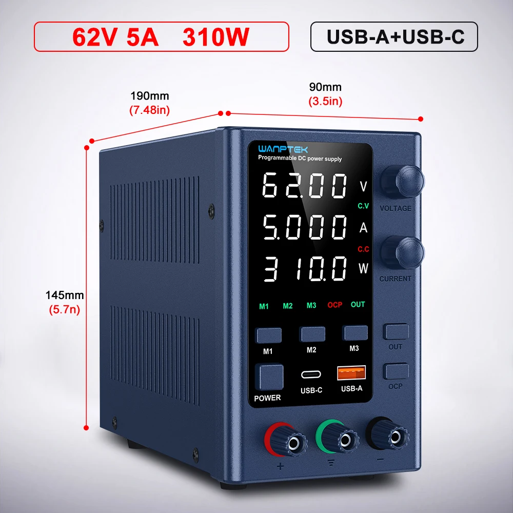 Wanptek Laboratorium Voeding 30V 5A 30V 10A 60V 5A 120V 3A Encoder Verstelbare spanning Stroom Lab Bench DC Voeding