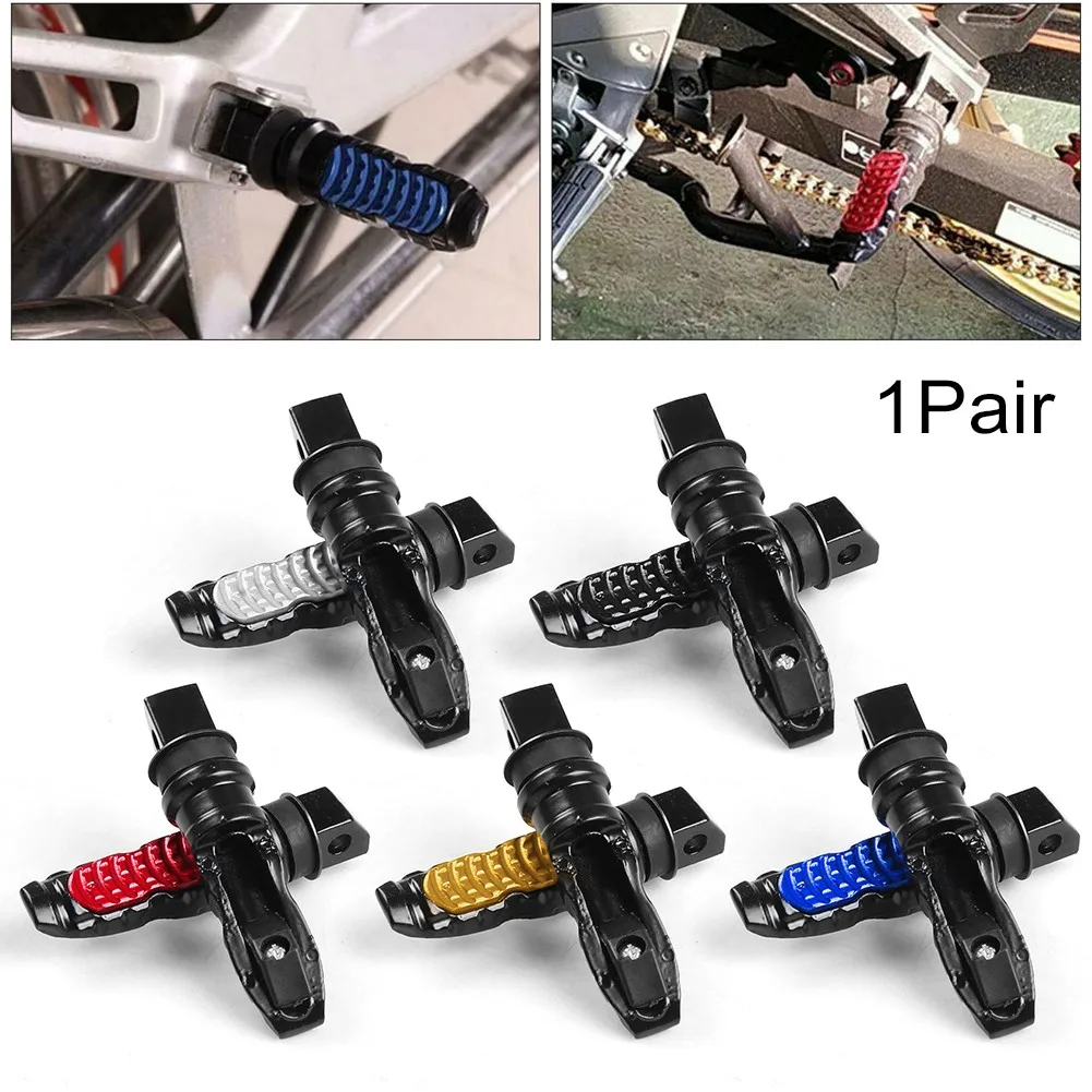 Universal 1pair  Motorcycle Rear Passenger Foot Pegs Pedals General Aluminum Alloy Footrest Modification Aluminum