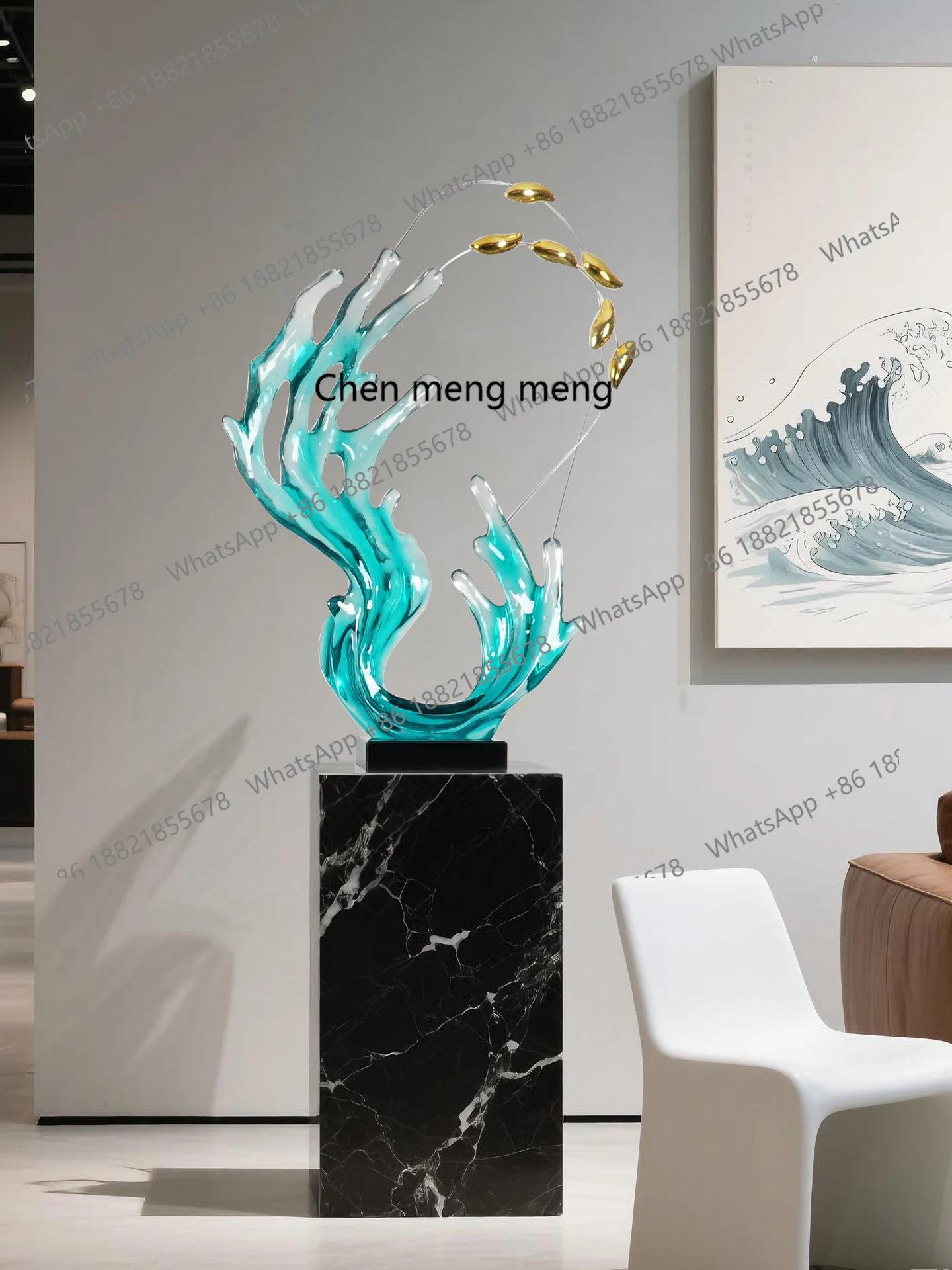 

Modern, simple and abstract, decorative ornaments, glare decorations in model rooms of hotels and shopping malls