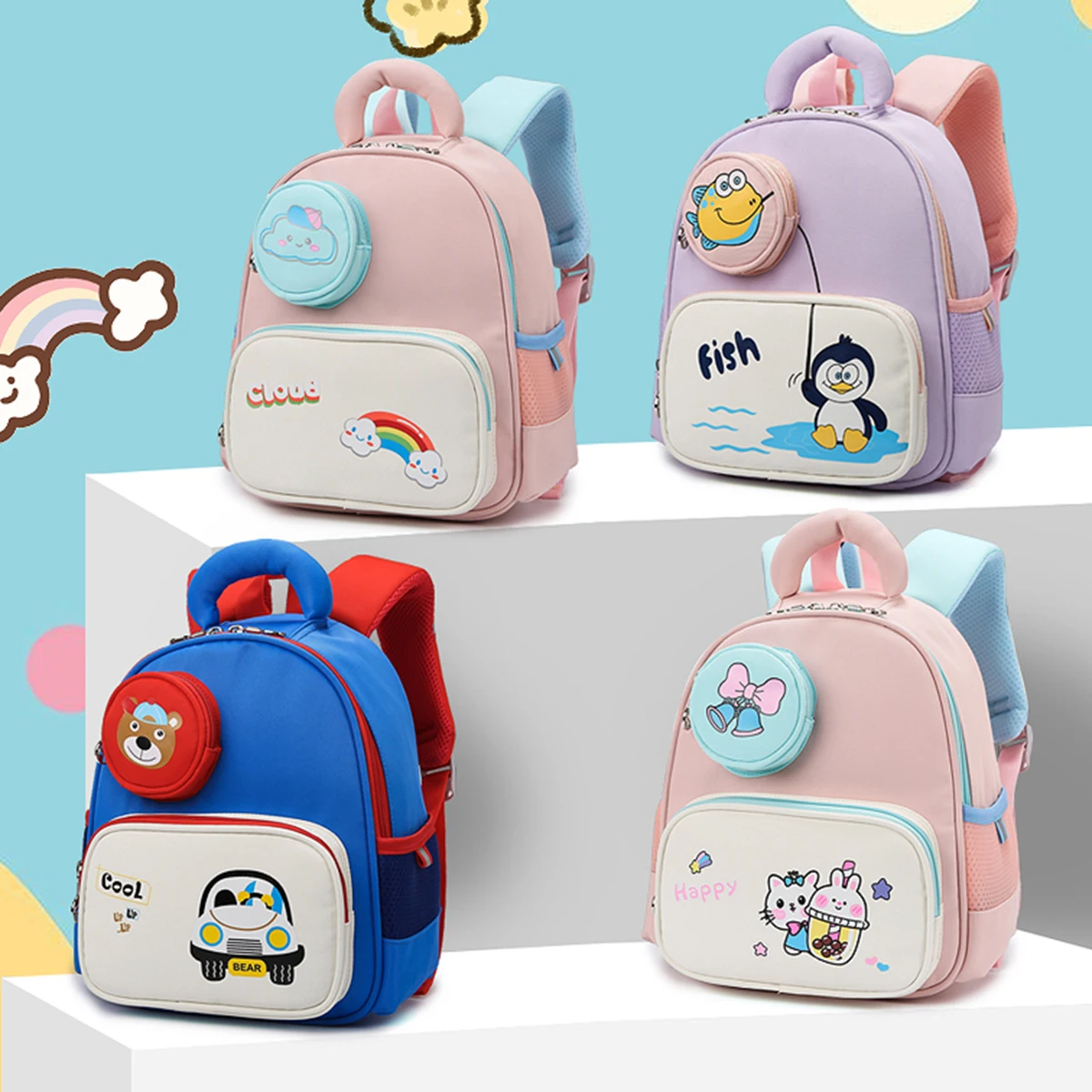

Kindergarten School Bag Boys and Girls Small Backpack 3-6 Years Old Baby Animal Kidsren's Backpack 4 5 Years Old Kidsren's Backpack Walking Baby Shopping Travel