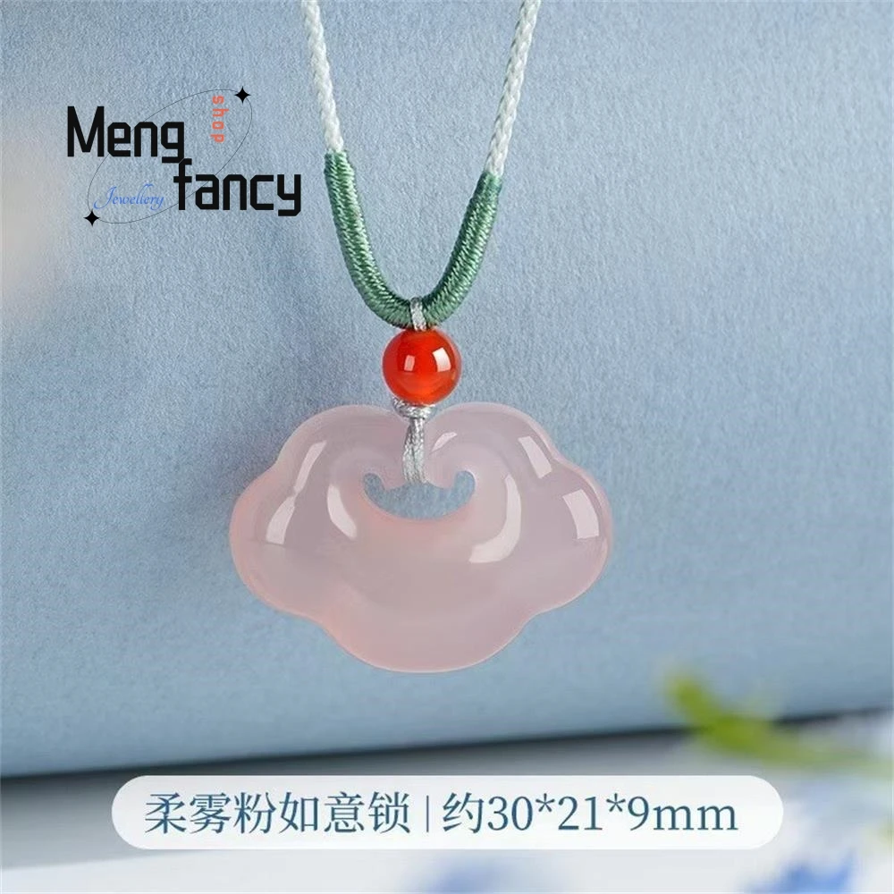 Natural Chalcedony Cloud Lock Children's Pendant Agate Little Butterfly Baby Lock Jade Exquisite Jewelry Mascots Holiday Gifts