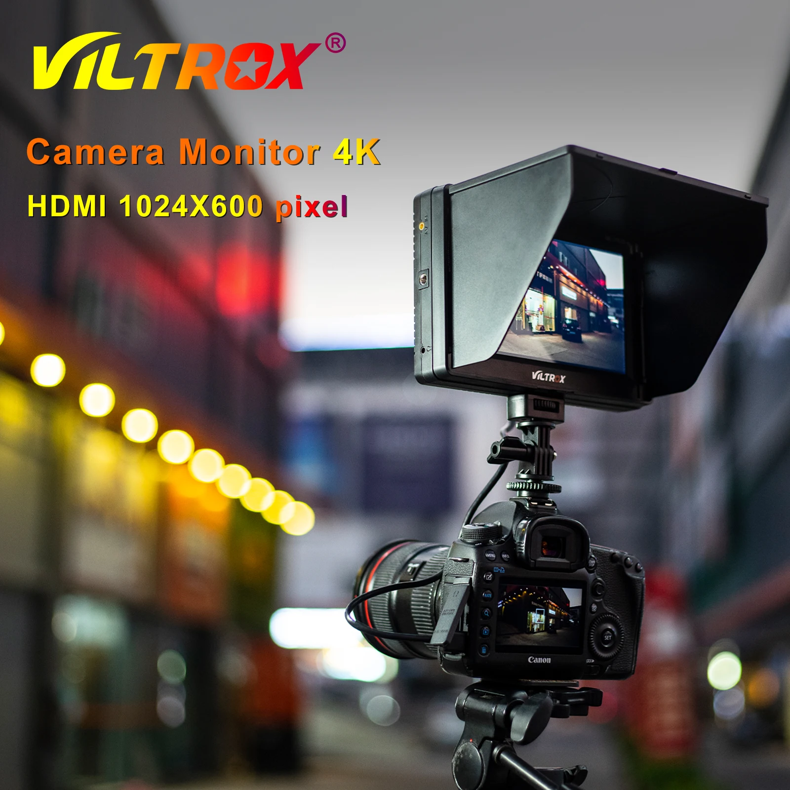 VILTROX DC-70II 7 inch 4k Camera Monitor Portable DSLR Field Video HDMI AV Input LCD Display HD IPS With F550 Battery