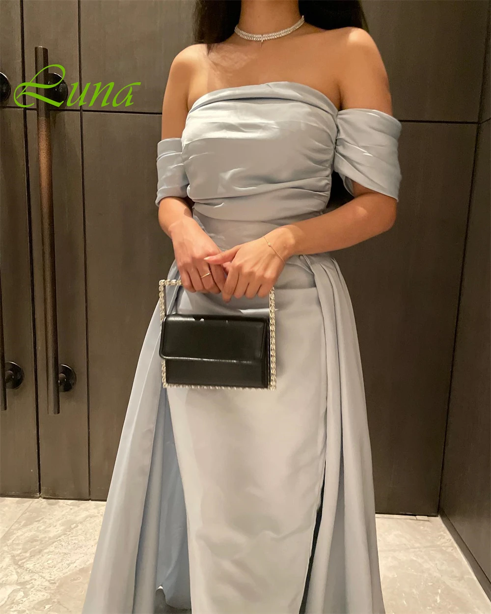 Customized Exquisite Off the Shoulder Sleeveless Evening Dress High Quality Jersey Prom Dresses Temperament Homecoming Gowns