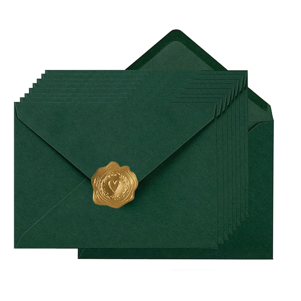 

50pcs V Shape Envelopes Gold Matte Finish Self Seal For Halloween Wedding Birthday Business Invitation Cards