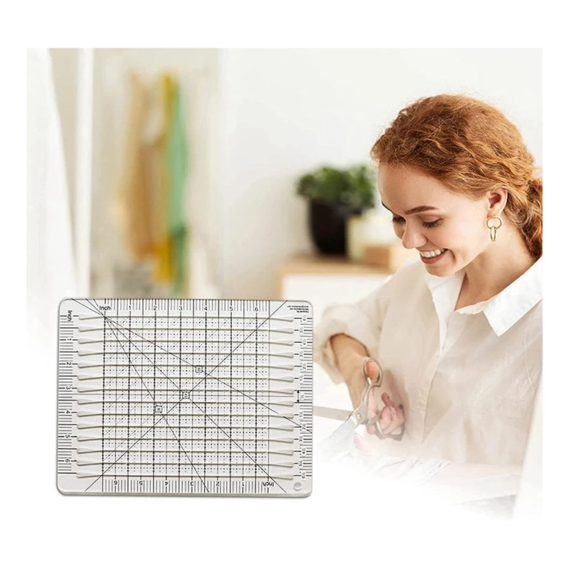 Regla de corte de tela para costura, herramientas de suministros de acolchado, cortador de tela, plantilla de retazos, bricolaje, 6 pulgadas
