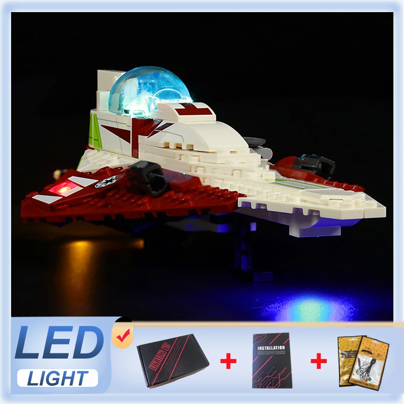 DIY LED Light Kit For LEGO 75333 Jedi Starfighter  (Only LED Light,Without Blocks Model)