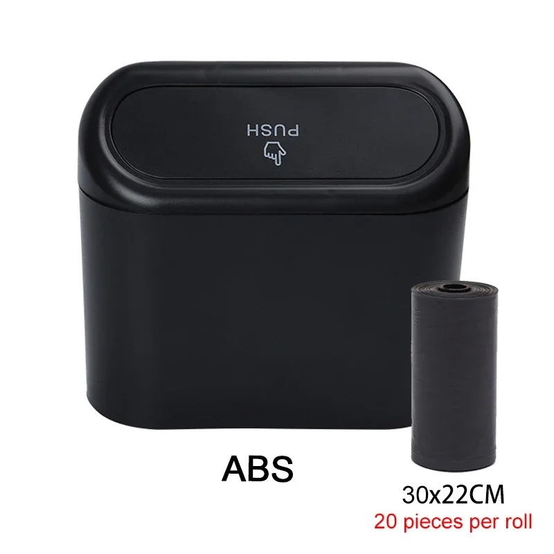 Auto-prullenbak (met deksel) Bevat 60 (300) vuilniszakken, kleine auto-prullenbak, lekvrije mini-auto-accessoires