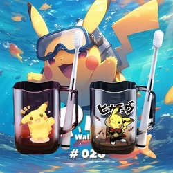 Children Brushing Cup Toothed Jar Cartoon Pikachu Rinsing Cup Plastic Anti Drop Heat Resistant And Cold Resistant Toiletries
