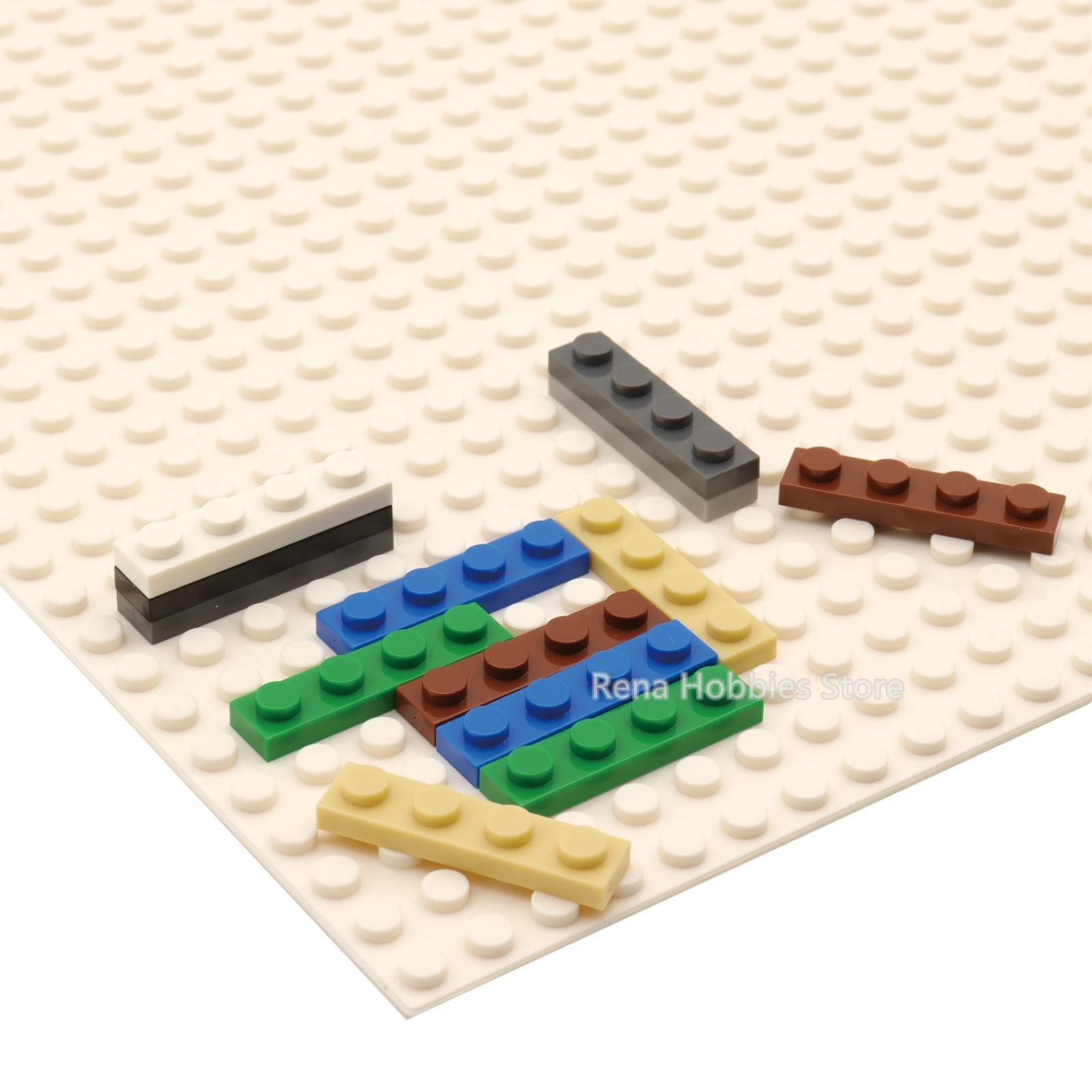 

100 шт. пластины 1X4 точки тонкие фигурки кирпичи 1*4 точки DIY строительные блоки образовательные творческий размер совместимы с 3710 игрушками