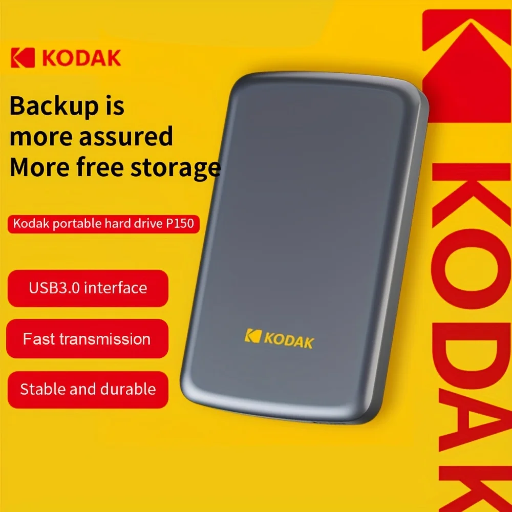 

KODAK, P150, Portable HDD mechanical mobile disk, 500GB/1TB, portable gaming hard drive storage, suitable for PC, electronic