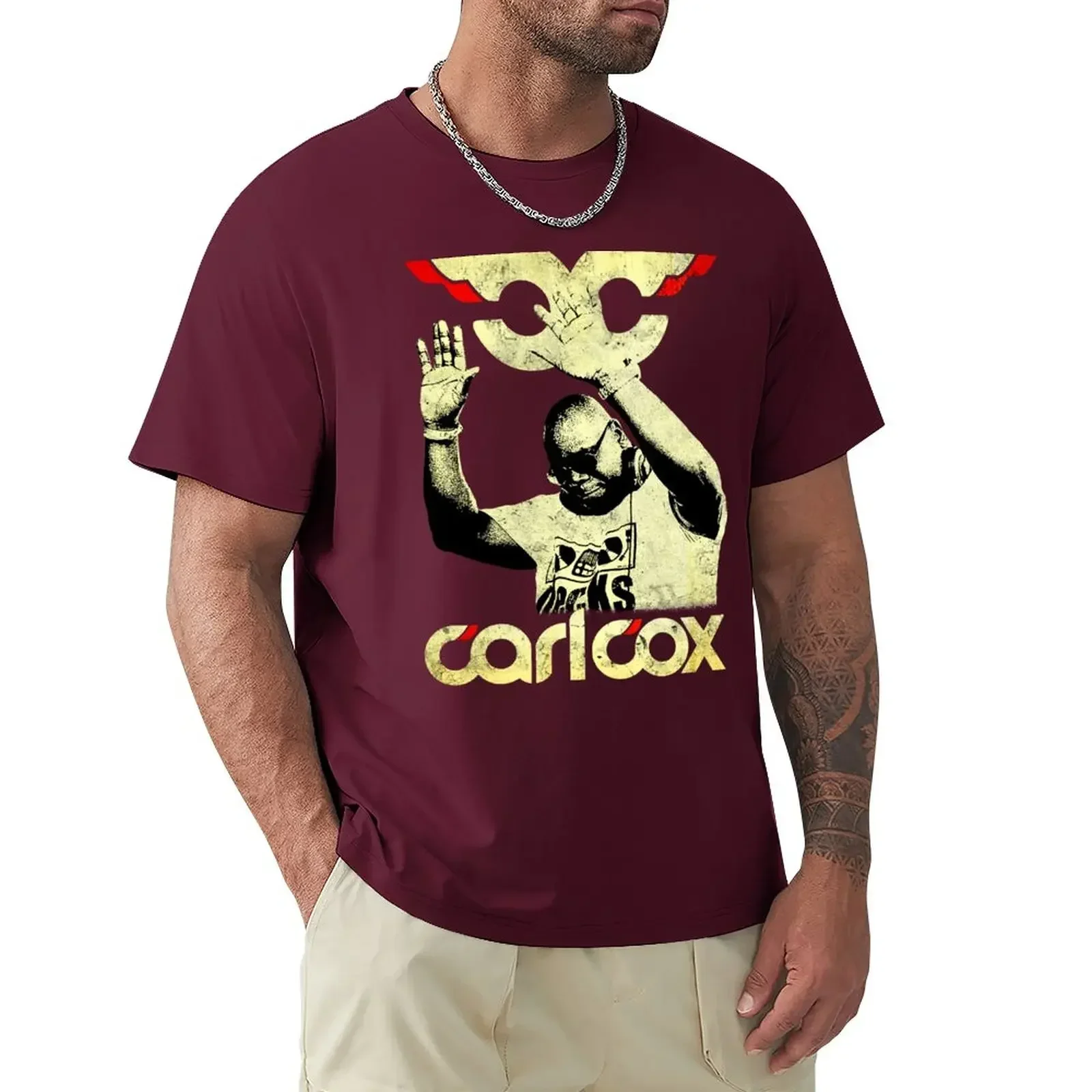 Men Cotton Vintage Carl Cox Grungy Old School House Minimal Techno T-Shirt vintage clothes for a boy tshirts for men