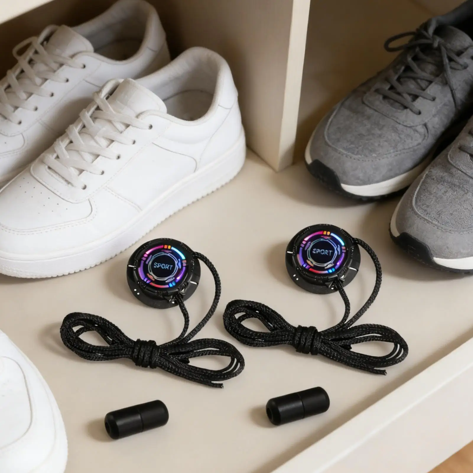 Laces for Sneakers No Tie Rotating Buckle Lacing String Knob Style Shoe Laces for Men Women Youth Adults Travel Home School