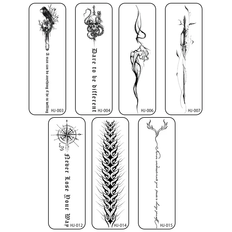 Back Spine Totem Herbal Juice Tattoo Stickers Cool Temporary Fake Tattoos Men Semi-permanent Waterproof  Tatuajes Temporales