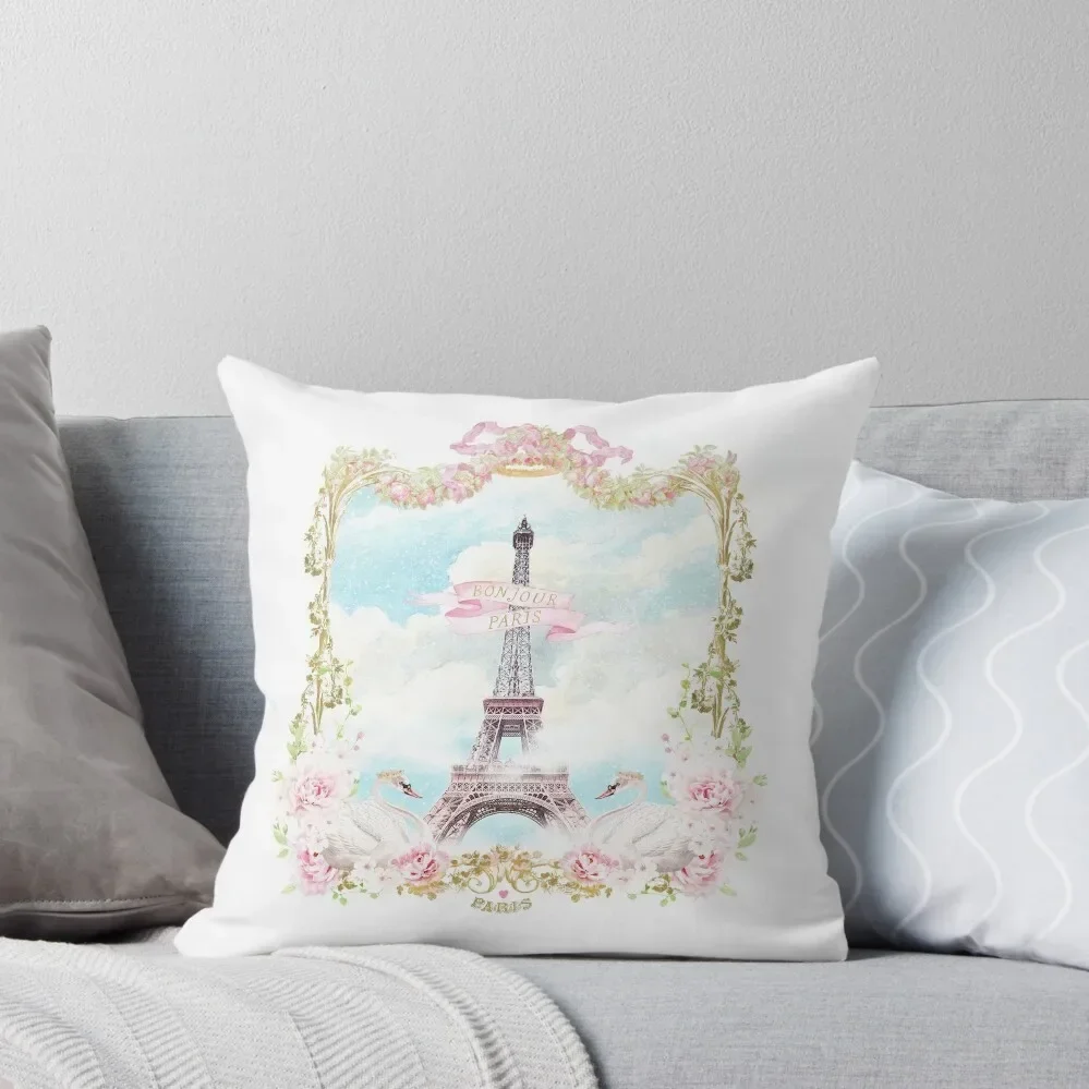 

Paris Eiffel Tower in the Snow Throw Pillow Bed pillowcases ornamental pillows pillow