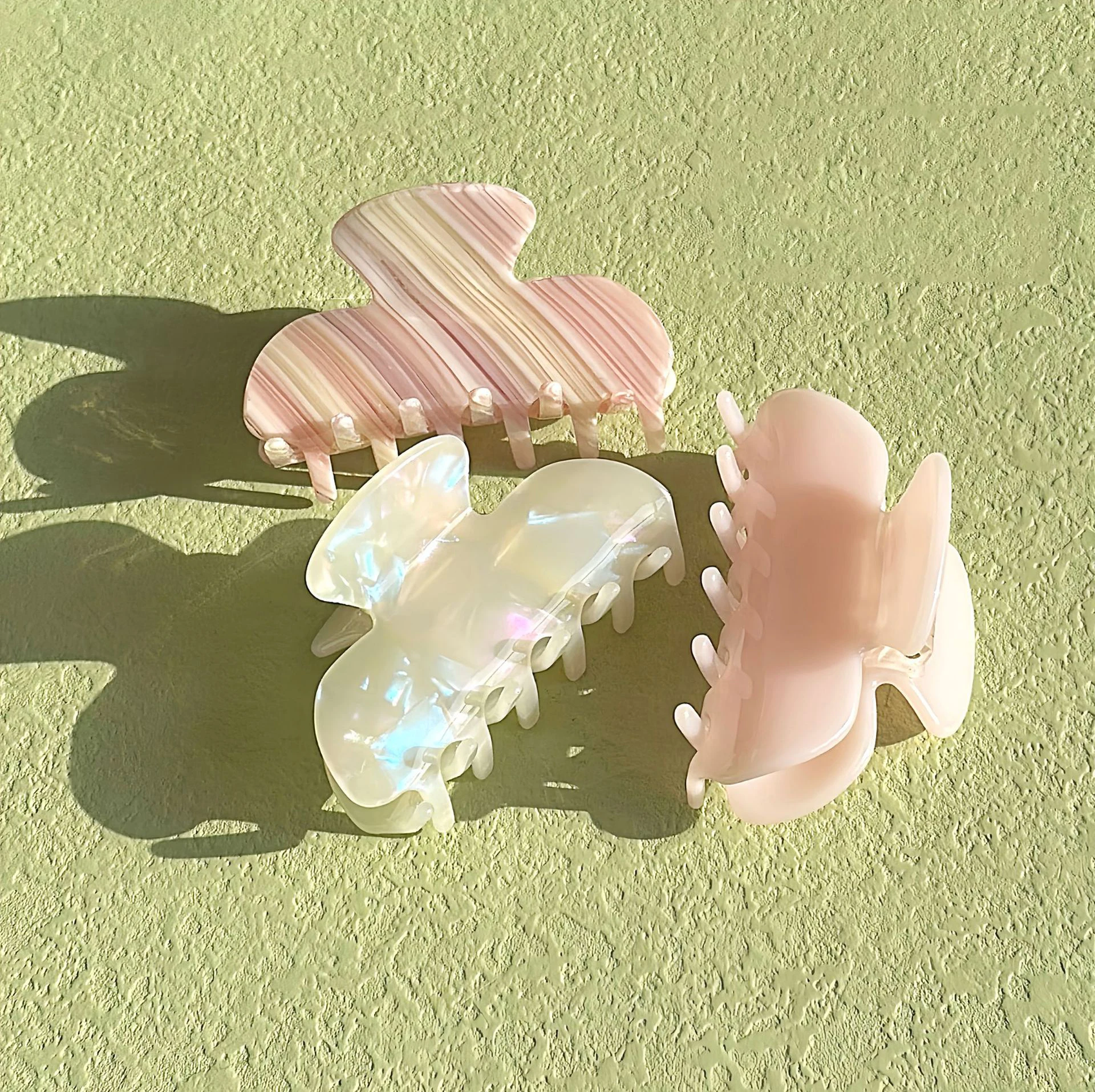 YHJ NEUE 8CM Einfarbige Haarklammer Klassische Serie Elegante Retro Streifen Acetat Klaue Clip Mode Haarschmuck für Frauen Mädchen